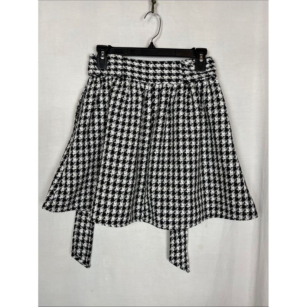 NWT Express Houndstooth Black and White Ruffle Skirt - Picture 5 of 8